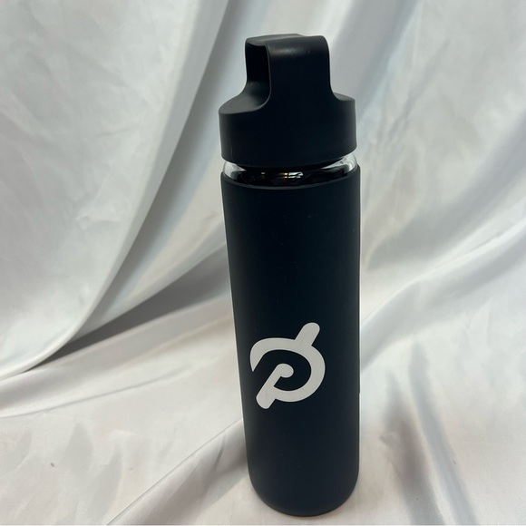 Bouteille D’eau Peloton 16 Oz – Verre Caoutchouté Noir, Antidérapante, Neuve